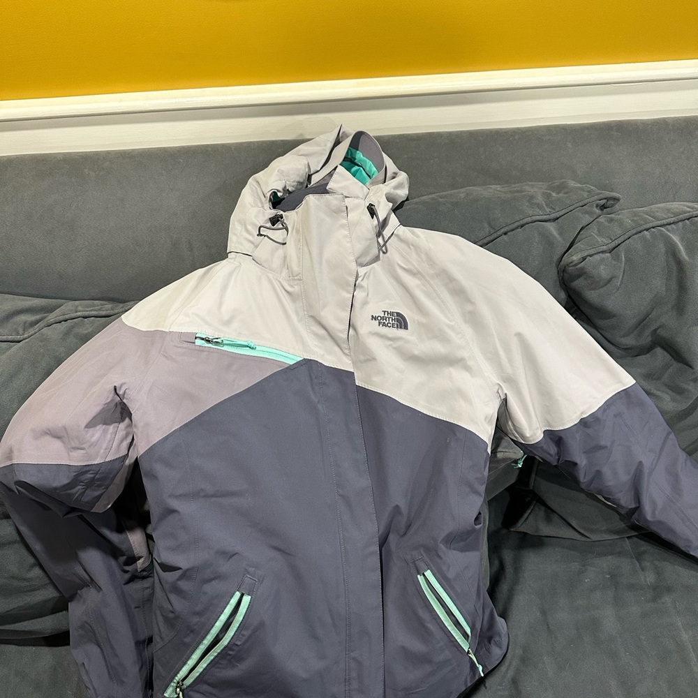 The North Face Purple  and Mint  Color Block Jacket
